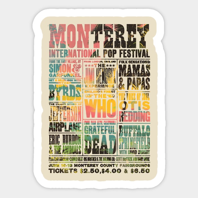 Monterey pop festival Sticker by HAPPY TRIP PRESS